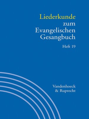 cover image of Liederkunde zum Evangelischen Gesangbuch. Heft 19